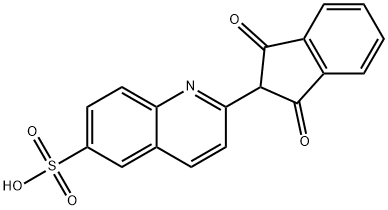 2-(2,3-dihydro-1,3-dioxo-1H-inden-2-yl)quinoline-6-sulphonic acid Struktur