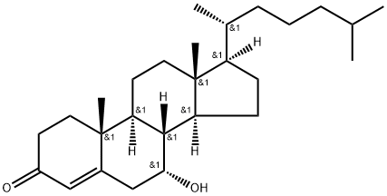 (7R,8S,9S,10R,13R,14S,17R)-7-hydroxy-10,13-dimethyl-17-[(2R)-6-methylheptan-2-yl]-1,2,6,7,8,9,11,12,14,15,16,17-dodecahydrocyclopenta[a]phenanthren-3-one Struktur