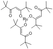 トリス(2,2,6,6-テトラメチル-3,5-ヘプタンジオナト)ルテニウム(III) 化学構造式
