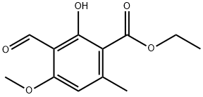 3-Formyl-2-hydroxy-4-methoxy-6-methylbenzoic acid ethyl ester,38629-37-7,结构式