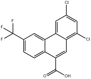 1,3-dichloro-6-(trifluoromethyl)phenanthren-9-carboxylic acid Struktur