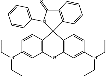 3',6'-bis(diethylamino)-2-phenylspiro[1H-isoindole-1,9'-[9H]xanthene]-3(2H)-one Struktur