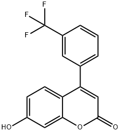 7-HYDROXY-4-(3-TRIFLUOROMETHYLPHENYL)COUMARIN
 Struktur