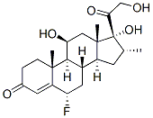 6α-フルオロ-11β,17,21-トリヒドロキシ-16α-メチルプレグナ-4-エン-3,20-ジオン 化学構造式