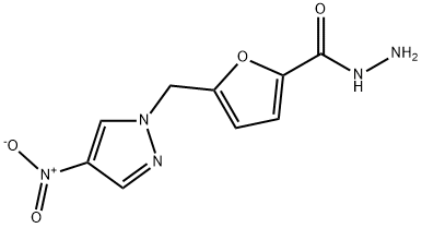 2-Furancarboxylicacid,5-[(4-nitro-1H-pyrazol-1-yl)methyl]-,hydrazide(9CI) Structure