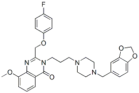 387346-59-0 4(3H)-Quinazolinone,  3-[3-[4-(1,3-benzodioxol-5-ylmethyl)-1-piperazinyl]propyl]-2-[(4-fluorophenoxy)methyl]-8-methoxy-