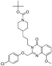 1-Piperidinecarboxylic  acid,  4-[3-[2-[(4-chlorophenoxy)methyl]-8-methoxy-4-oxo-3(4H)-quinazolinyl]propyl]-,  1,1-dimethylethyl  ester Struktur