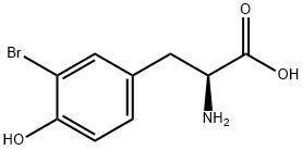 (S)-2-アミノ-3-(3-ブロモ-4-ヒドロキシフェニル)プロパン酸 化学構造式