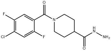 1-(4-Chloro-2,5-difluorobenzoyl)piperidine-4-carbohydrazide 化学構造式