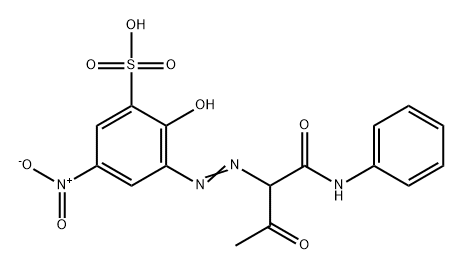 3-[[1-[(anilino)carbonyl]-2-oxopropyl]azo]-2-hydroxy-5-nitrobenzenesulphonic acid Structure