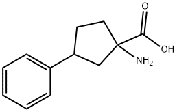 Cyclopentanecarboxylic acid, 1-amino-3-phenyl- (9CI) 化学構造式