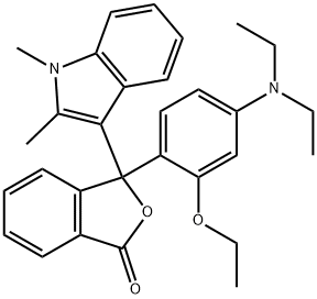 3-(2'-乙氧基-4'-二乙基氨基苯基)-3-(1',2'-二甲基吲哚-3'-基)苯酞,38880-20-5,结构式