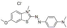 2-((4-(Dimethylamino)phenyl)azo)-6-methoxy-3-methylbenzothiazoliumchlo ride Structure