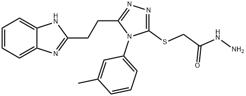 [[5-[2-(1H-Benzimidazol-2-yl)ethyl]-4-(m-tolyl)-4H-1,2,4-triazol-3-yl]thio]acetic acid hydrazide,38911-96-5,结构式
