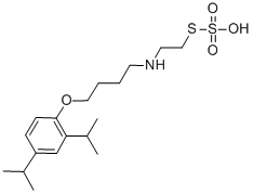 2-((4-(2,4-Diisopropylphenoxy)butyl)amino)ethanethiol, hydrogen sulfat e (ester),38920-50-2,结构式