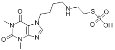 チオ硫酸水素S-[2-[[4-(1,2,3,6-テトラヒドロ-1,3-ジメチル-2,6-ジオキソ-7H-プリン-7-イル)ブチル]アミノ]エチル] 化学構造式