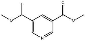 5-(1-メトキシエチル)-3-ピリジンカルボン酸メチル 化学構造式