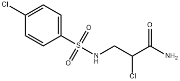 2-氯-3-((4-氯苯基)磺酰氨基)丙酰胺, 38962-86-6, 结构式