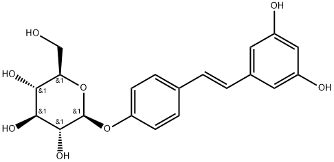白藜芦醇-4'-O-葡萄糖苷,38963-95-0,结构式
