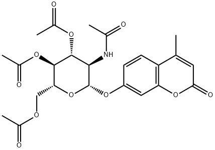 4-METHYL-7-[[3,4,6-TRI-O-ACETYL-2-(ACETYLAMINO)-2-DEOXY-Β-D-GLUCOPYRANOSYL]OXY]- 2H-1-BENZOPYRAN-2-ONE, 38971-29-8, 结构式