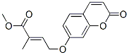 2-メチル-4-[(2-オキソ-2H-1-ベンゾピラン-7-イル)オキシ]-2-ブテン酸メチル 化学構造式