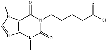 1H-Purine-1-pentanoic acid, 2,3,6,7-tetrahydro-3,7-dimethyl-2,6-dioxo- 化学構造式