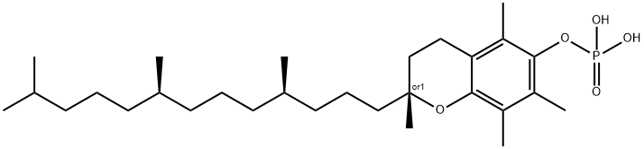 rac-りん酸二水素[(R*)-3,4-ジヒドロ-2,5,7,8-テトラメチル-2-[(4R*,8R*)-4,8,12-トリメチルトリデシル]-2H-1-ベンゾピラン]-6-イル 化学構造式