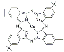 テトラ-4-tert-ブチルフタロシアニン 銅 化学構造式
