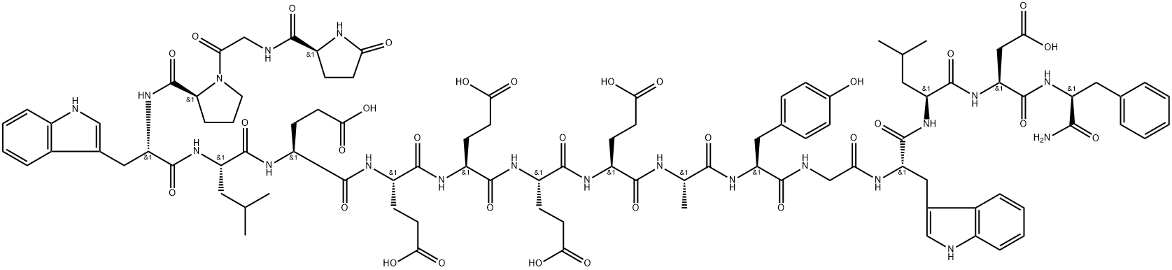 PYR-GLY-PRO-TRP-LEU-GLU-GLU-GLU-GLU-GLU-ALA-TYR-GLY-TRP-LEU-ASP-PHE-NH2