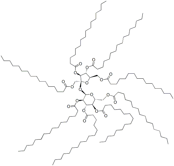 1,3,4,6-tetrakis-O-(1-oxohexadecyl)-beta-D-fructofuranosyl-alpha-D-glucopyranoside tetrapalmitate 结构式