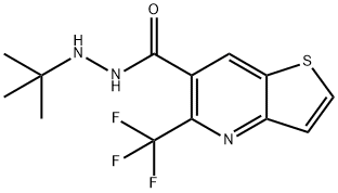 5-(TRIFLUOROMETHYL)THIENO[3,2-B]PYRIDINE-6-CARBOXYLIC ACID, 2-TERT-BUTYLHYDRAZIDE Structure