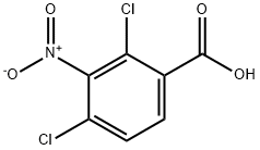 2,4-ジクロロ-3-ニトロ安息香酸 化学構造式