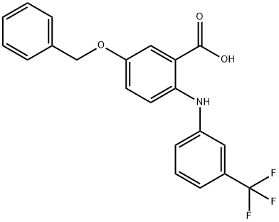 Benzoic  acid,  5-(phenylmethoxy)-2-[[3-(trifluoromethyl)phenyl]amino]- 化学構造式