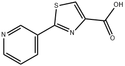 2‐(3‐ピリジル)‐1,3‐チアゾール‐4‐カルボン酸 化学構造式