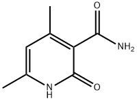 1,2-ジヒドロ-4,6-ジメチル-2-オキソ-3-ピリジンカルボアミド 化学構造式
