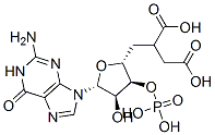 グアノシン3',5'-りん酸2'-水素ブタンジオアート 化学構造式