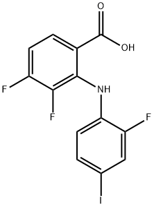 3,4-二氟-2-((2-氟-4-碘苯基)氨基)苯甲酸,391211-97-5,结构式