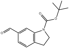 6-FORMYL-2,3-DIHYDRO-INDOLE-1-CARBOXYLIC ACID TERT-BUTYL ESTER Structure