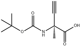 3-Butynoicacid,2-[[(1,1-dimethylethoxy)carbonyl]amino]-2-methyl-,(2S)-(9CI) Structure