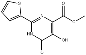 5,6-DIHYDROXY-2-THIOPHEN-2-YL-PYRIMIDINE-4-CARBOXYLIC ACID METHYL ESTER 化学構造式