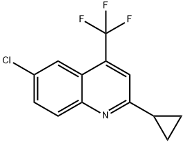 Efavirenz Related Compound C (20 mg) (6-chloro-2-cyclopropyl-4-(trifluoromethyl)quinoline) 化学構造式