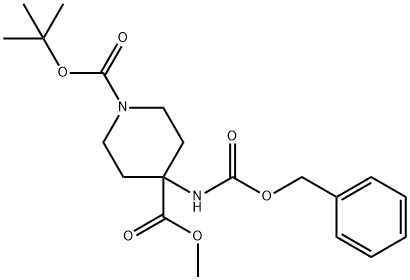 1-tert-butyl 4-methyl 4-(benzyloxycarbonylamino)piperidine-1,4-dicarboxylate Structure
