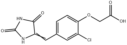 (E)-2-(2-氯-4-((2,5-二氧代咪唑啉-4-亚基)甲基)苯氧基) 乙酸, 392696-01-4, 结构式