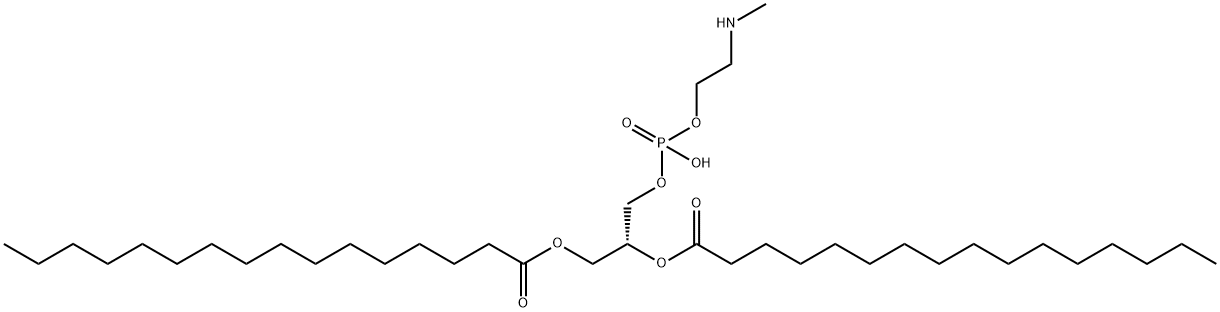 1,2-二棕榈酰-SN-甘油-3-二氧磷基-(N-甲基)-乙醇胺, 3930-13-0, 结构式