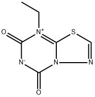 [6,7-Dihydro-8-ethyl-5,7-dioxo-5H-1,3,4-thiadiazolo[3,2-a][1,3,5]triazin-8-ium]-6-ide Struktur