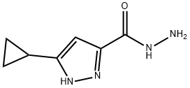 3-环丙基-1H-吡唑-5-碳酰肼, 395653-63-1, 结构式