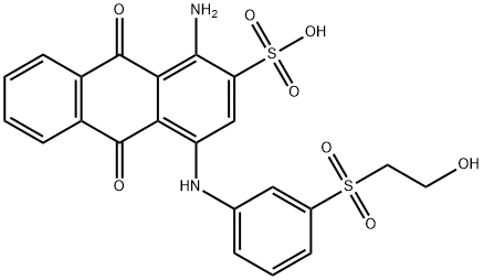 1-アミノ-4-[m-(2-ヒドロキシエチルスルホニル)アニリノ]-9,10-ジヒドロ-9,10-ジオキソアントラセン-2-スルホン酸 化学構造式