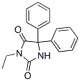 3-エチル-5,5-ジフェニル-2,4-イミダゾリジンジオン 化学構造式