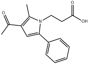 3-(3-乙酰基-2-甲基-5-苯基-1H-吡咯-1-基)丙酸 结构式