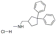 1-(3,3-diphenylcyclopentyl)-N-methyl-methanamine hydrochloride 化学構造式